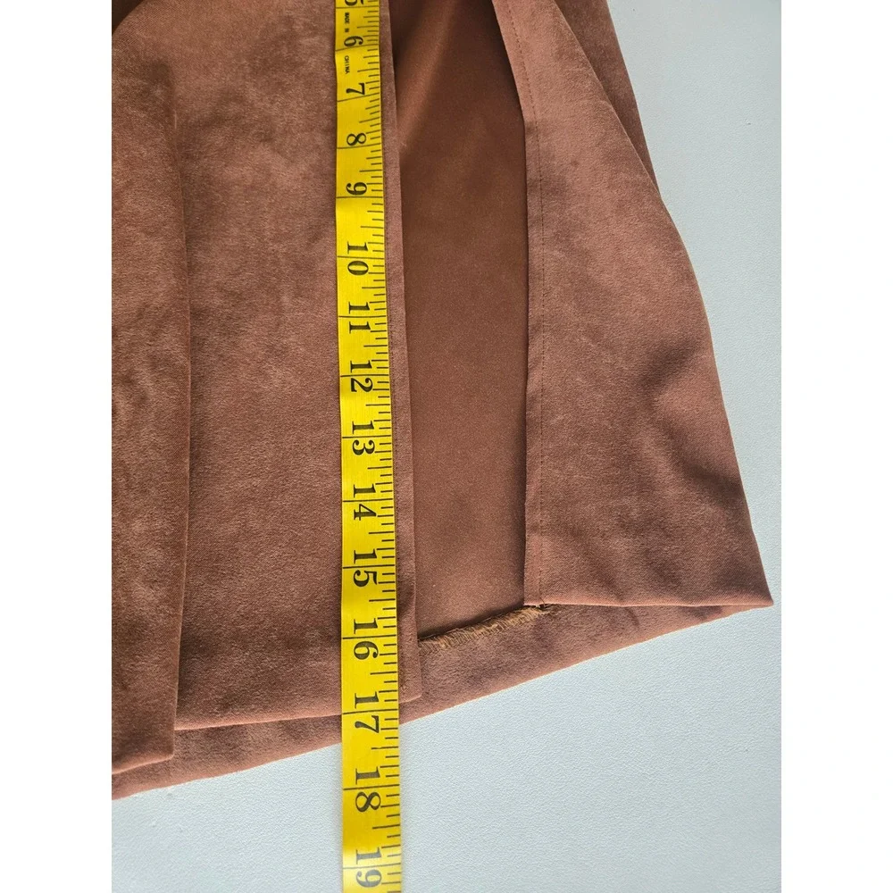 Vintage Y2K Brown Column Maxi Skirt 6 Side Slit Minimalist Fallcore Office Siren